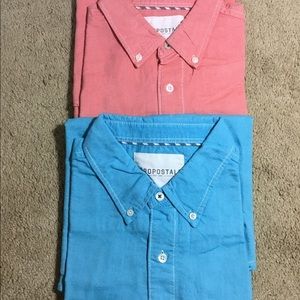 2 Aeropostale Turquoise & Pink Button Down Shirts